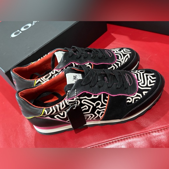 Coach x Keith Haring Leather Sneaker Women’s size 10 -unworn - box included - Picture 4 of 11